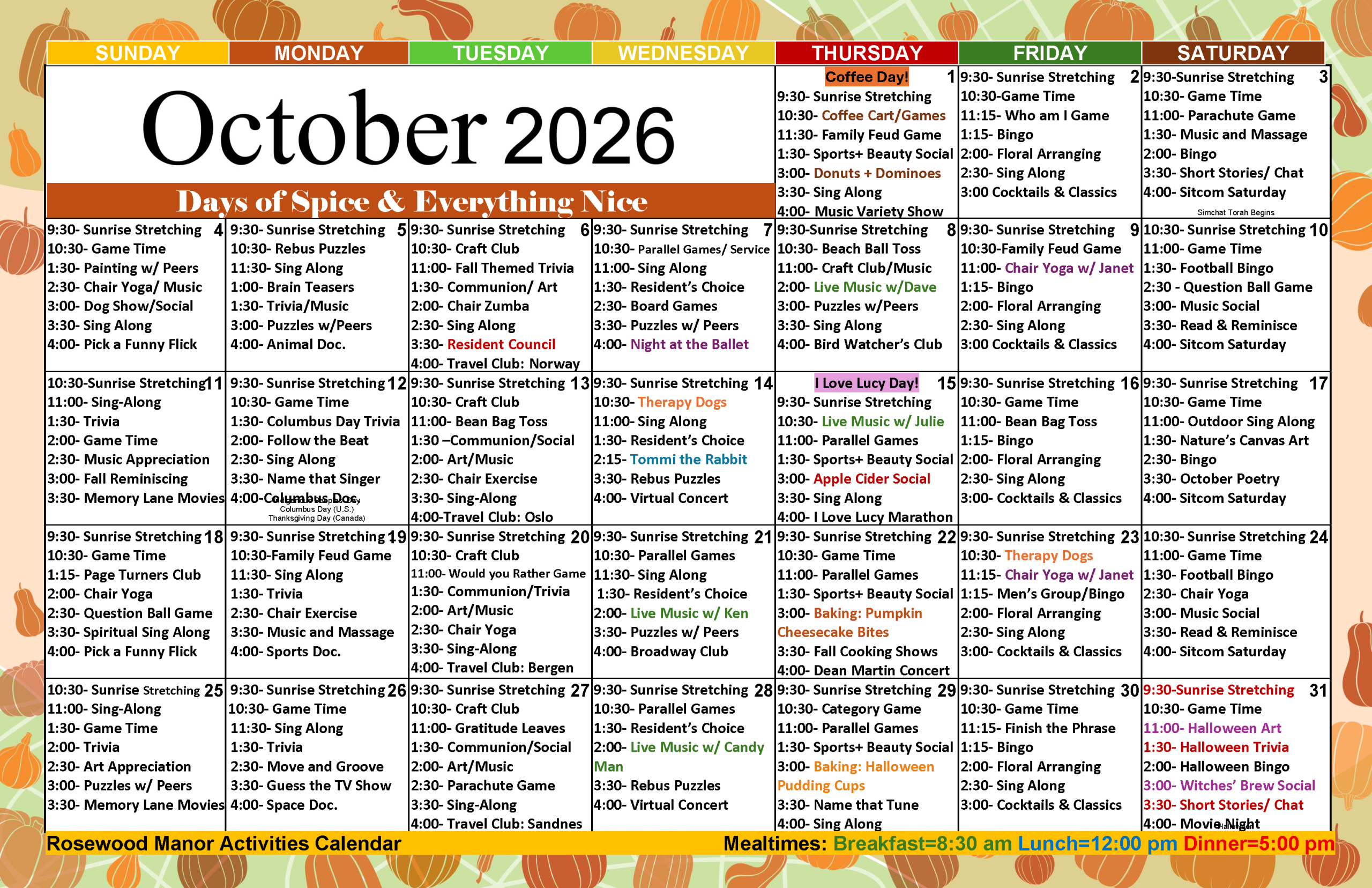 October 2026 Calendar